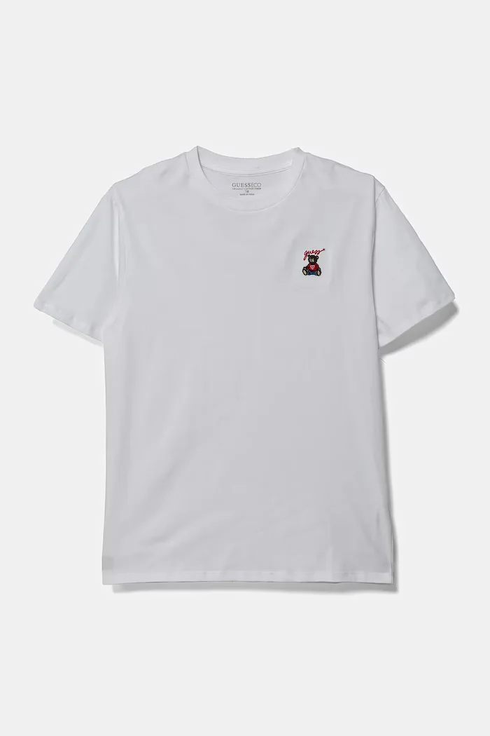 GUESS Детска памучна тениска в бяло с апликация L5RI33 I3Z14