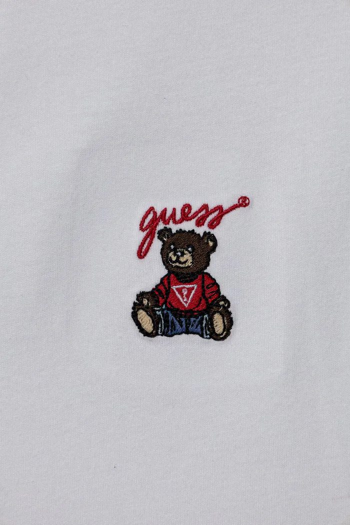GUESS Детска памучна тениска в бяло с апликация L5RI33 I3Z14