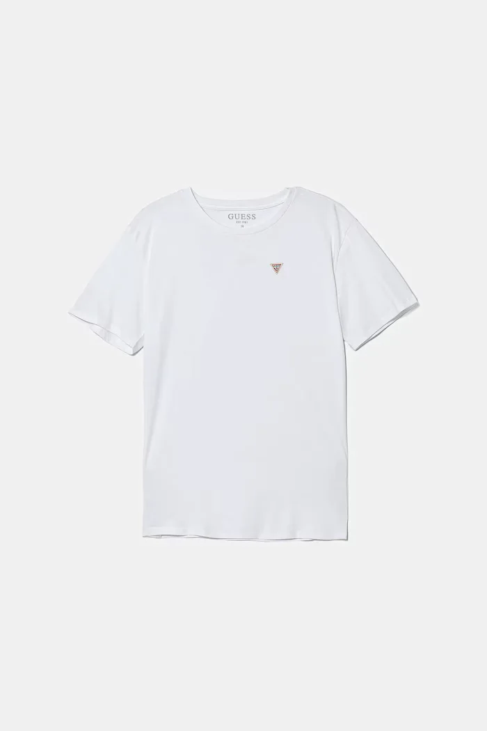 GUESS Детска памучна тениска в бяло с изчистен дизайн L5YI38 K5M20