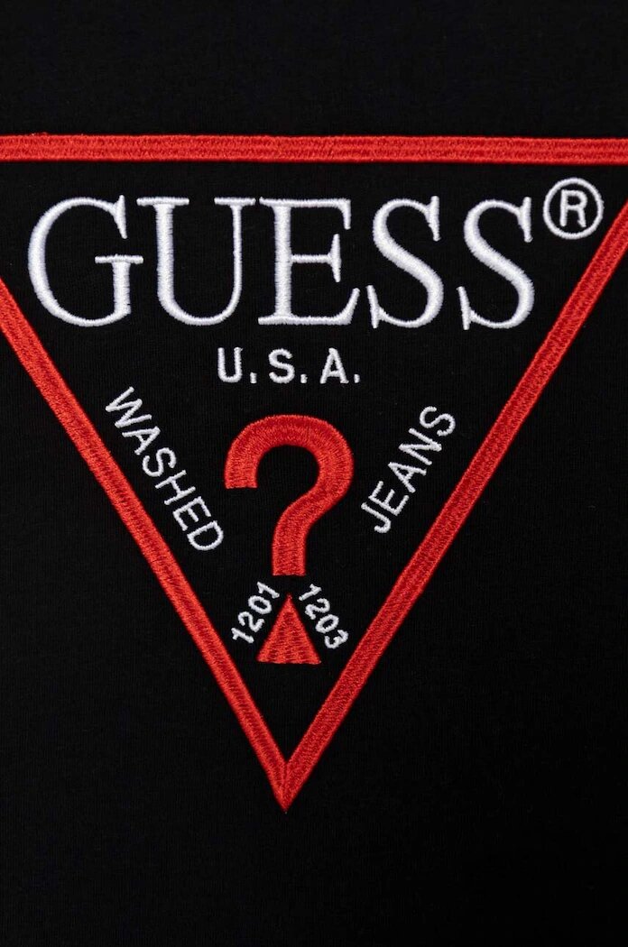 GUESS Детска памучна тениска в черно с апликация L4YI54 K8HM4