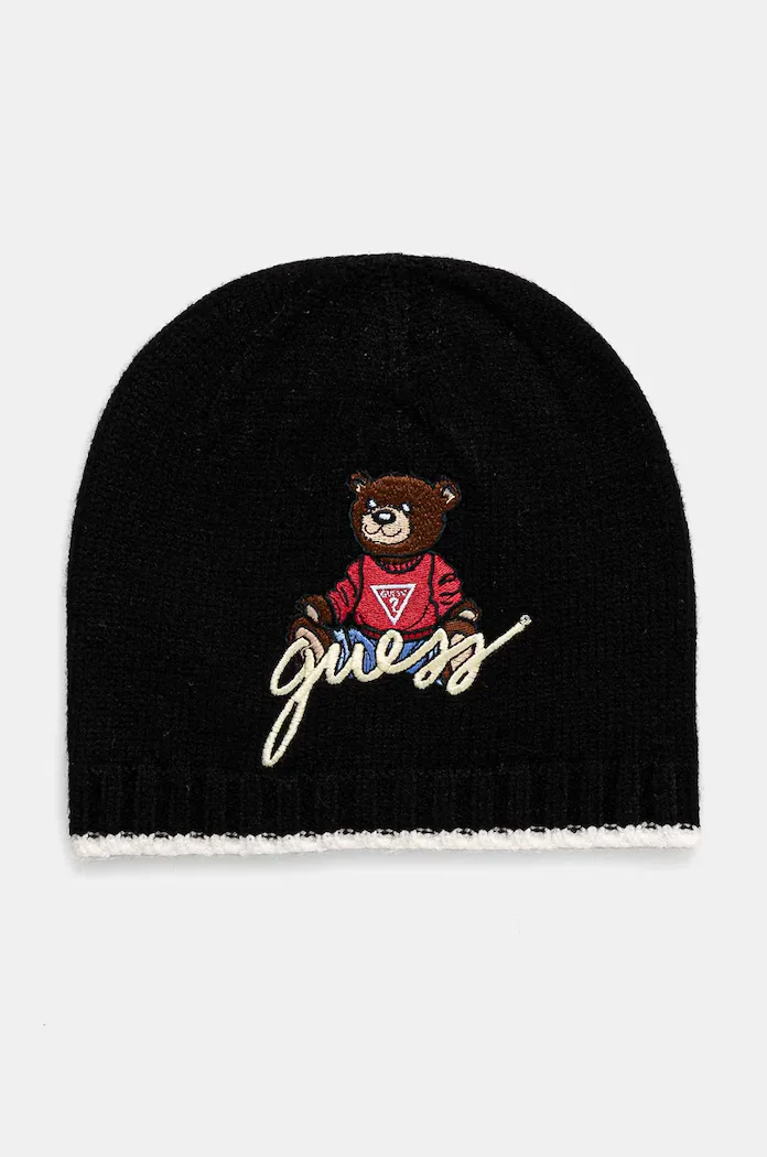 GUESS Детска шапка в черно с фина плетка H4BZ09 Z2QP0
