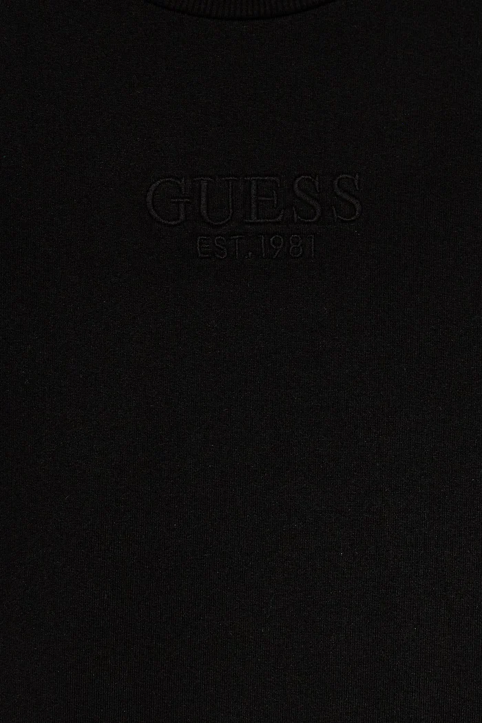 GUESS Детски памучен суичър в черно с апликация L5YQ22 KAV34