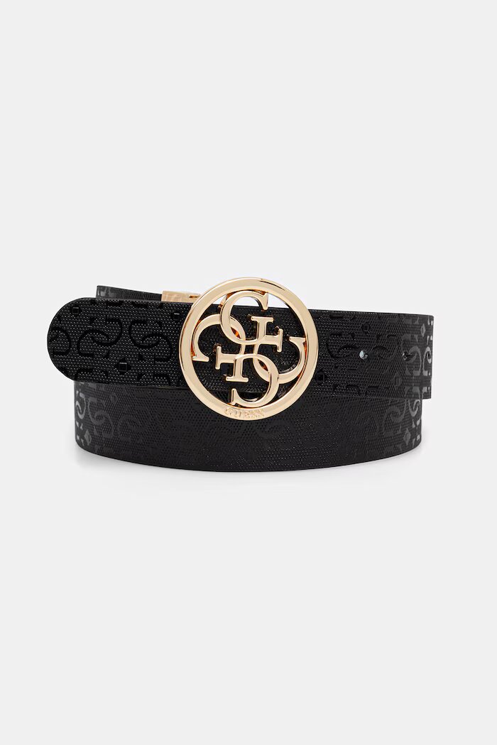 GUESS двустранен колан дамски от имитация на кожа STACEY черен BW9319 P6135
