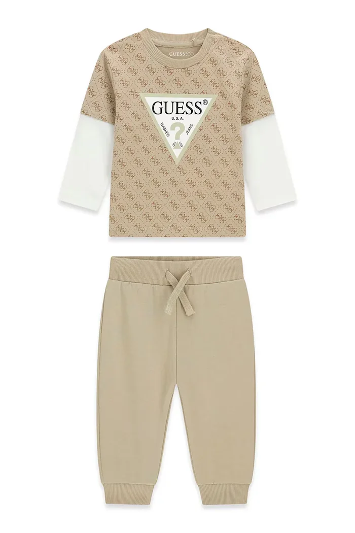 GUESS ежедневен комплект за деца от памук бежов I6YG01 K3964