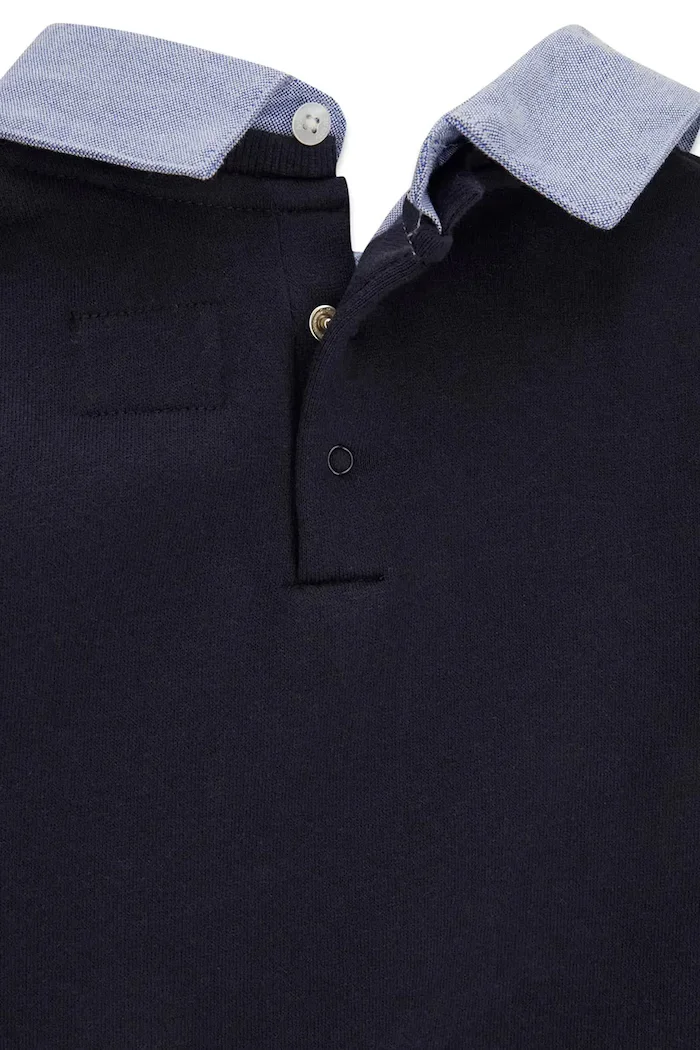 GUESS ежедневен комплект за деца с памук тъмносин N6BG01 K6105