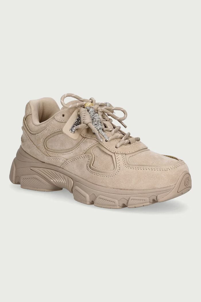 GUESS IRRINA маратонки дамски от велур бежови FLFIRR SUE12