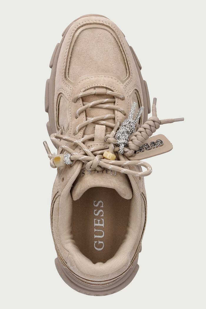 GUESS IRRINA маратонки дамски от велур бежови FLFIRR SUE12