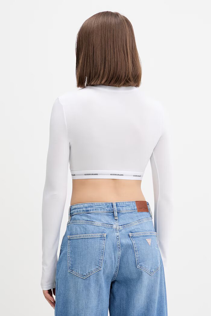 GUESS JEANS Блуза с дълги ръкави в черно W5BZ09 KBBU1