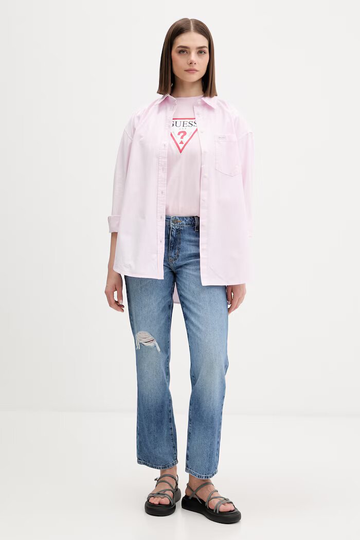 GUESS JEANS дънки прави дамски сини W6GA98 D6535