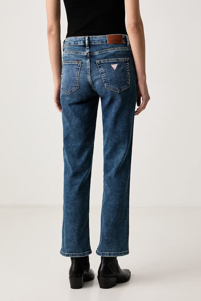 GUESS JEANS дънки straight дамски сини W6BA98 D1836