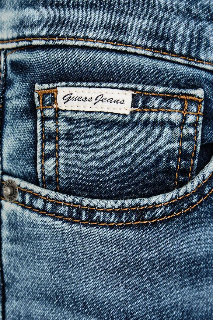 GUESS JEANS дънки straight дамски сини W6BA98 D1836