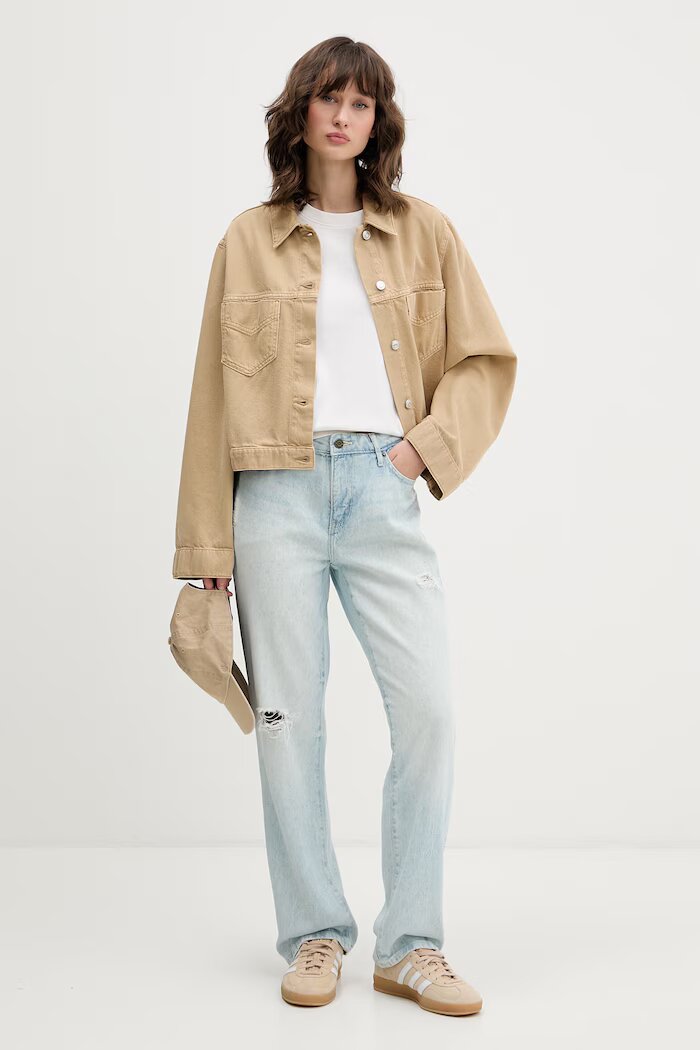 GUESS JEANS дънки straight дамски сини W6GA98 D6533