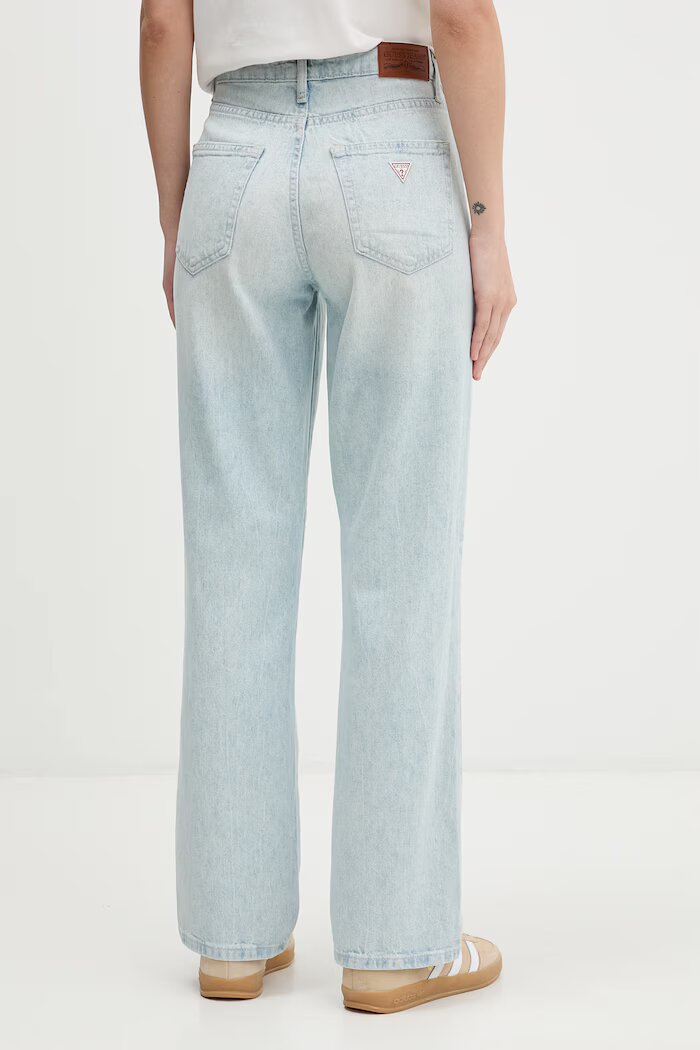 GUESS JEANS дънки straight дамски сини W6GA98 D6533