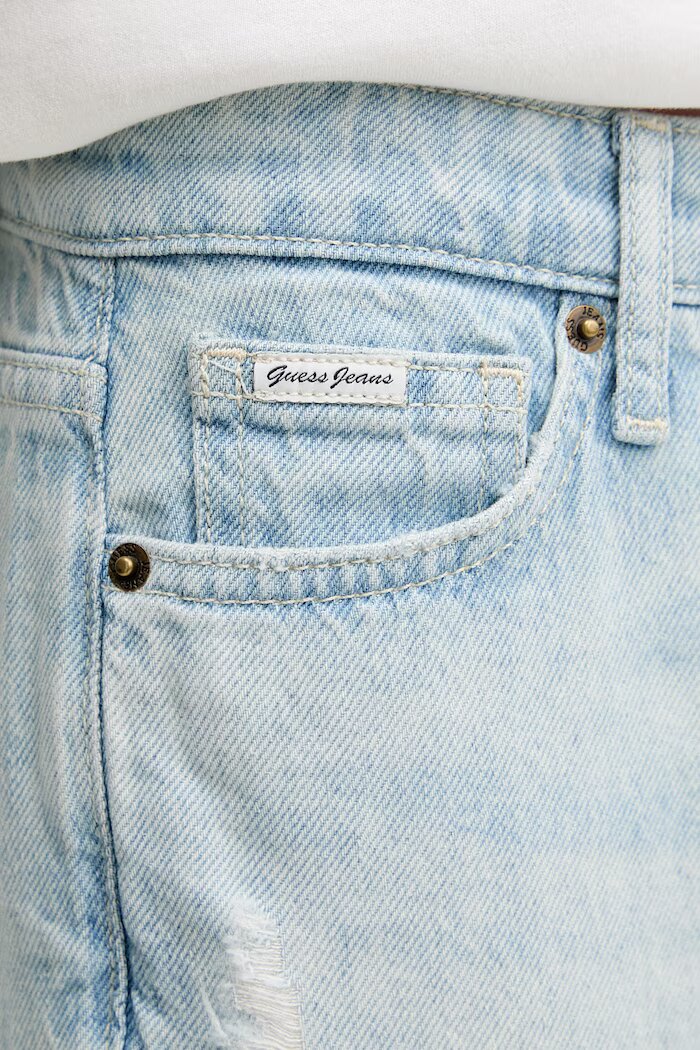 GUESS JEANS дънки straight дамски сини W6GA98 D6533