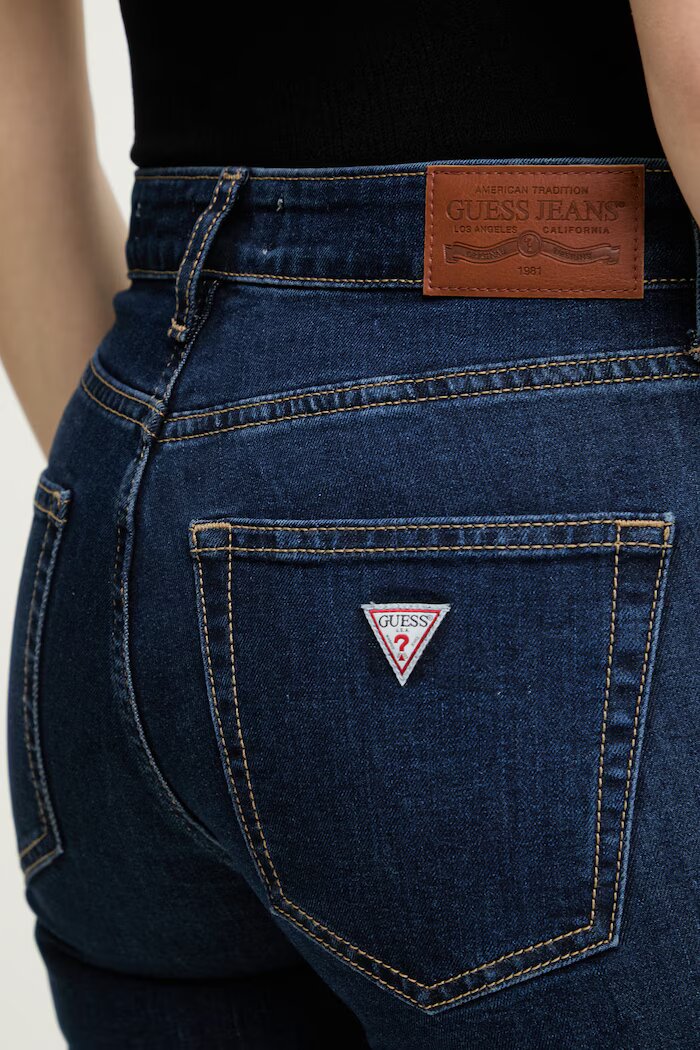 GUESS JEANS дънки straight дамски тъмносини W6RA98 D632B
