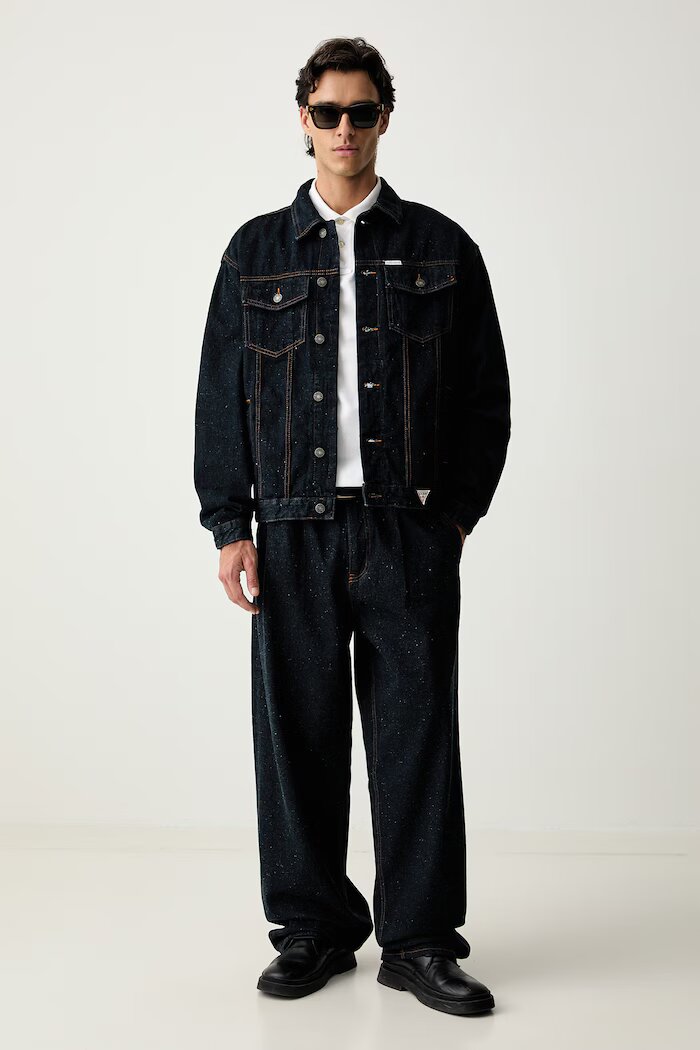 GUESS JEANS дънково яке мъжко от деним тъмносиньо M6YN38 D1314