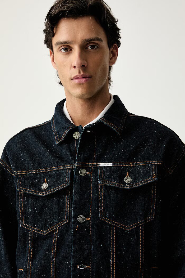 GUESS JEANS дънково яке мъжко от деним тъмносиньо M6YN38 D1314