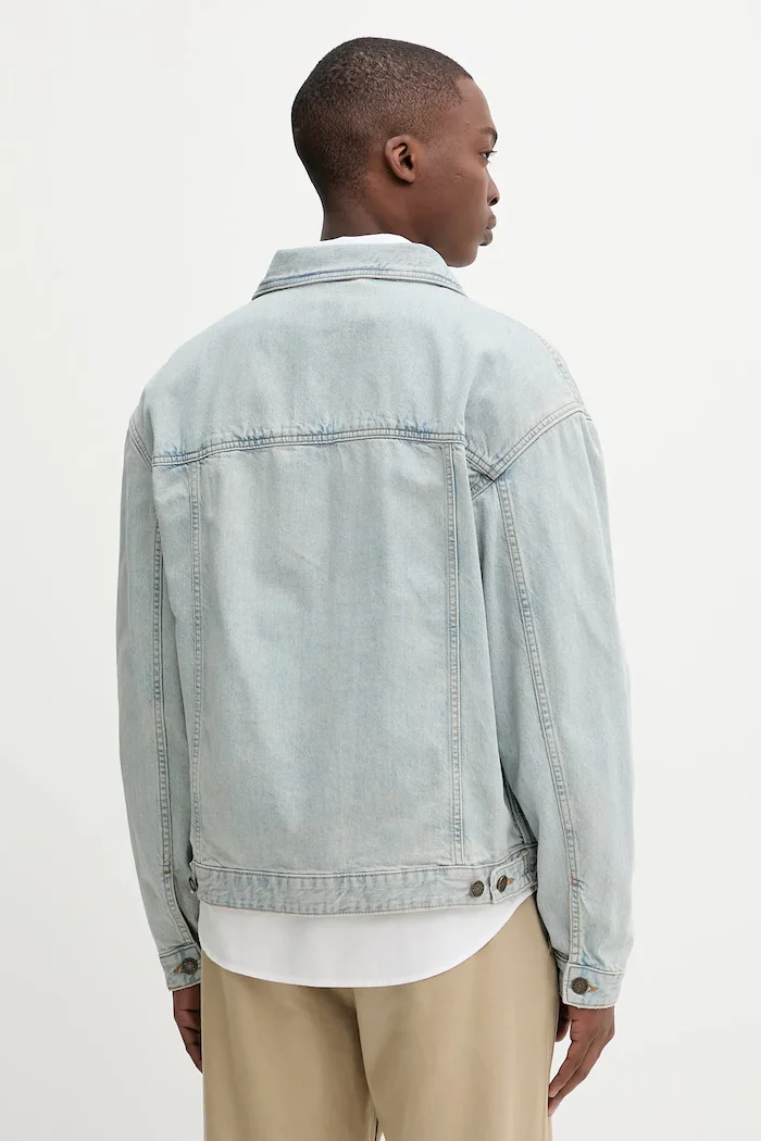 GUESS JEANS Дънково яке в синьо преходен модел с уголемена кройка M5YN38 D5M5A