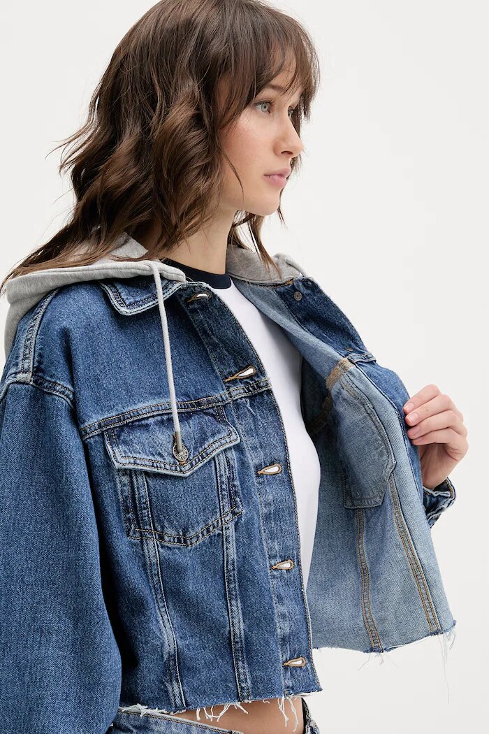 GUESS JEANS Дънково яке в синьо преходен модел W6RN11 D5R2C