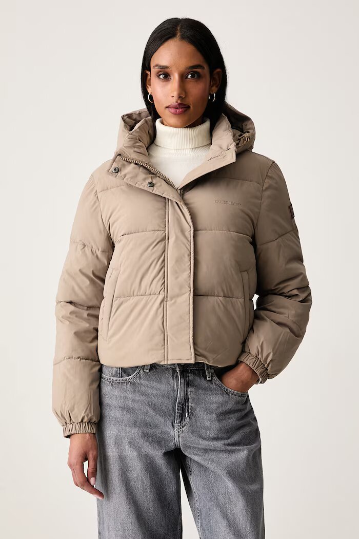 GUESS JEANS капитонирано яке дамско бежово W6BL25 W3788