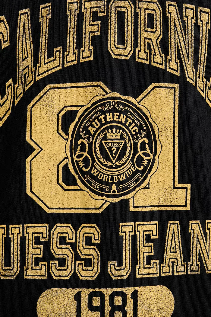 GUESS JEANS Памучен суичър мъжки в черно с принт M6RQ22 KCPR1