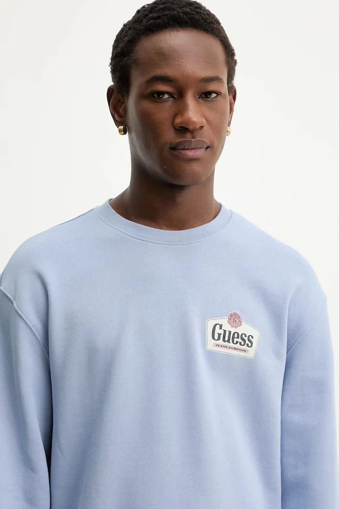 GUESS JEANS Памучен суичър мъжки в синьо с принт M6RQ21 KCPR1
