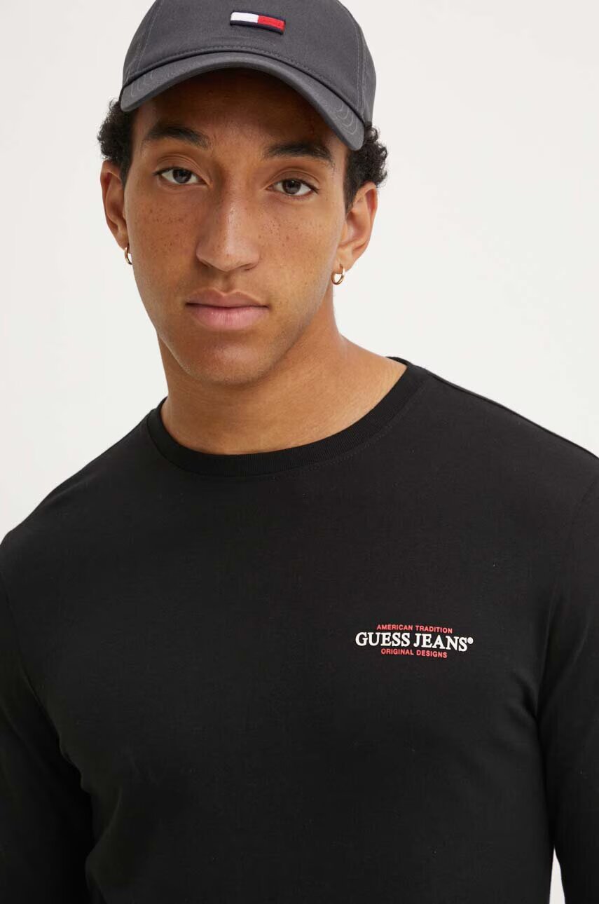 GUESS JEANS Памучна блуза с дълги ръкави