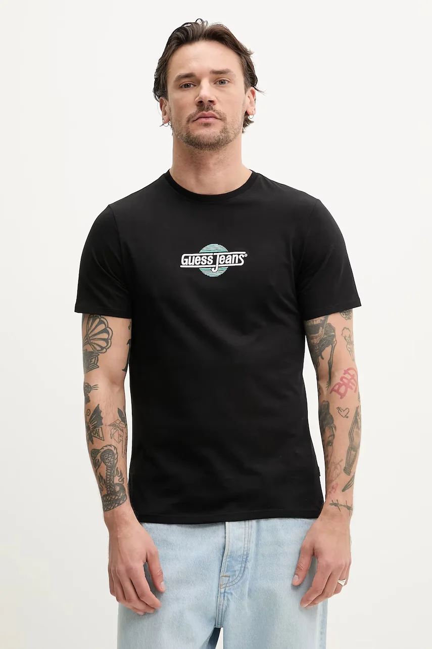 GUESS JEANS Памучна тениска