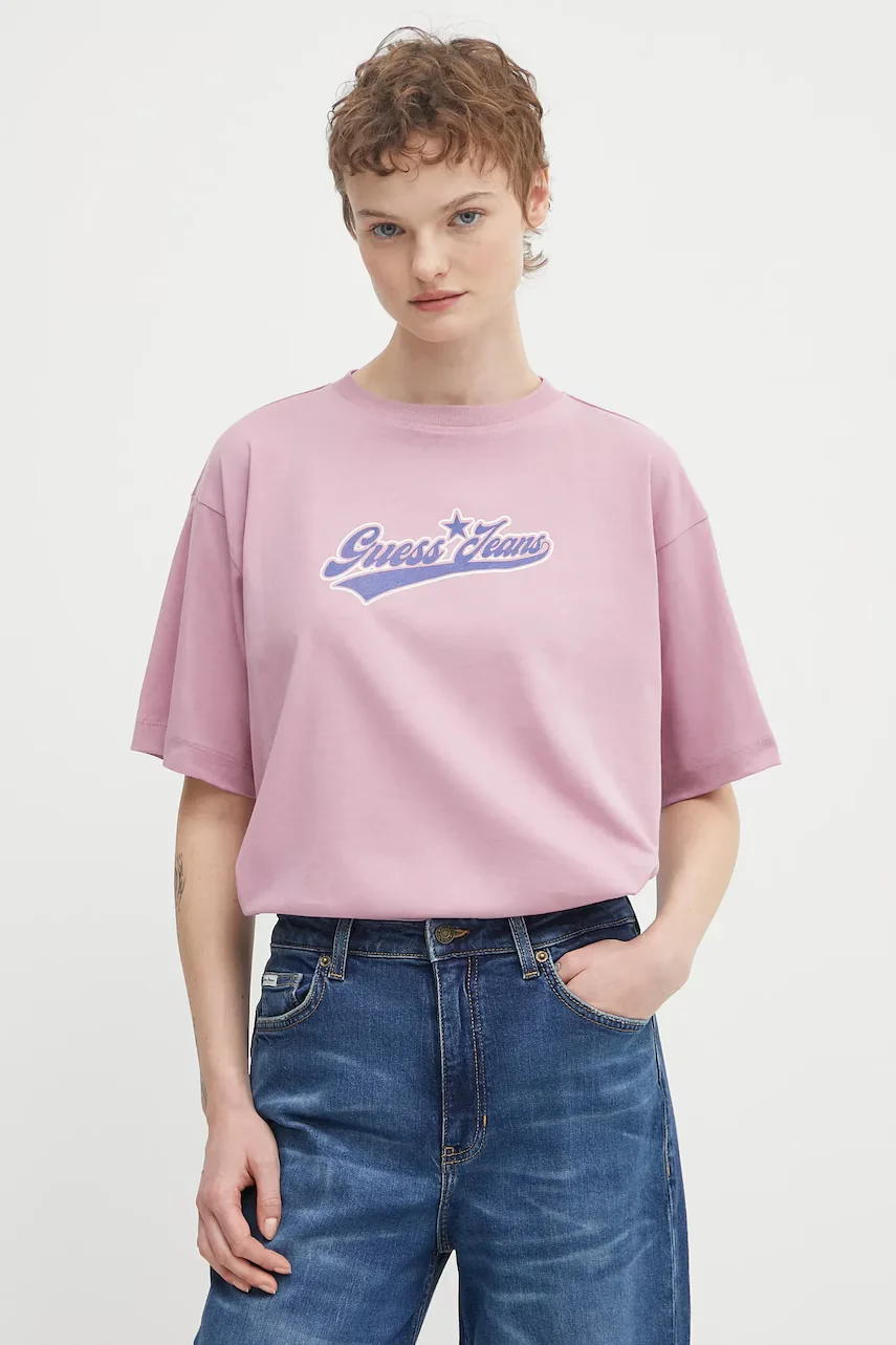 GUESS JEANS Памучна тениска