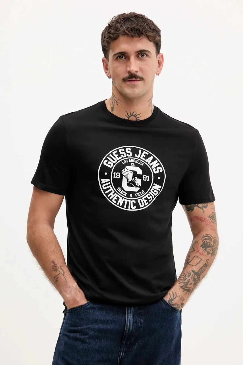 GUESS JEANS Памучна тениска