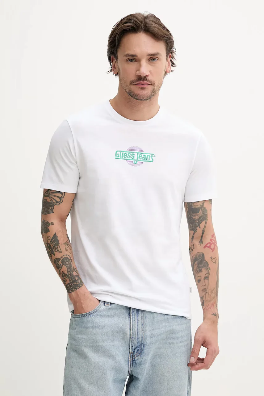GUESS JEANS Памучна тениска