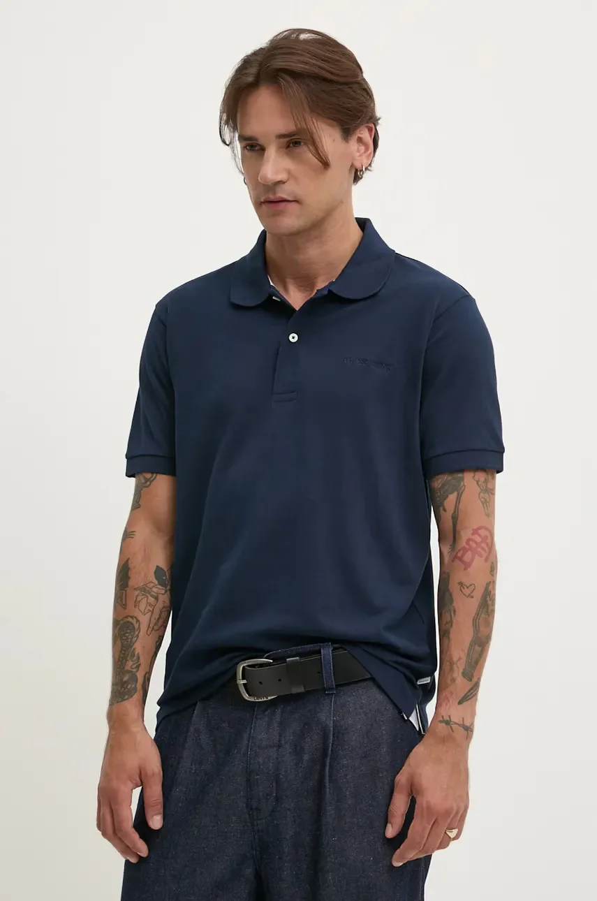 GUESS JEANS Памучна тениска с яка