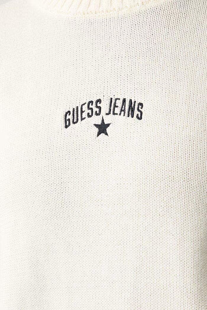 GUESS JEANS пуловер дамски от памук бежов W6YR40 Z1074