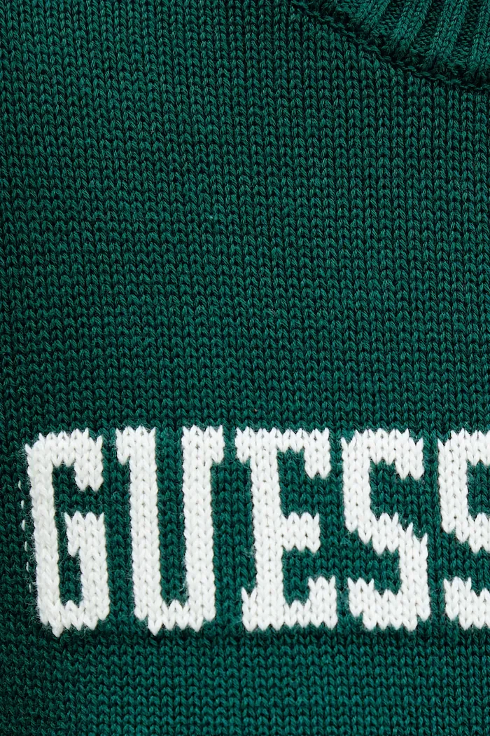 GUESS JEANS пуловер дамски от памук зелен W4BR10 Z3HM1