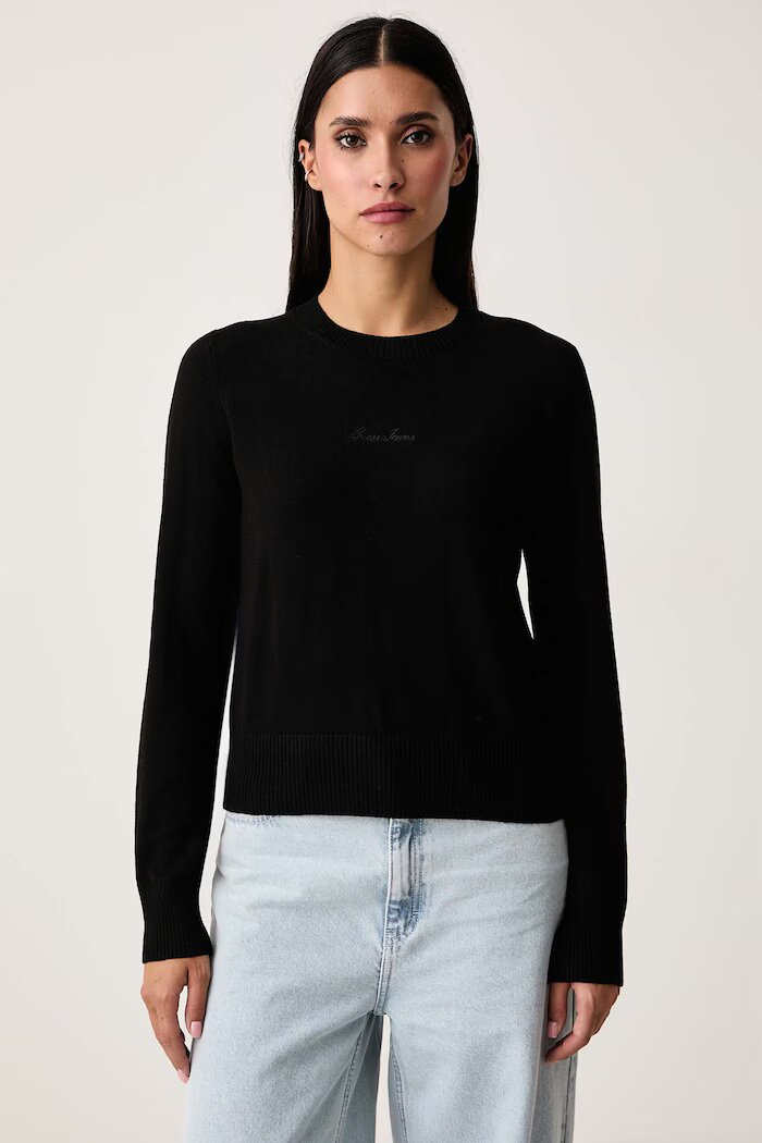 GUESS JEANS пуловер дамски с добавена вълна черен W6BR01 Z1244