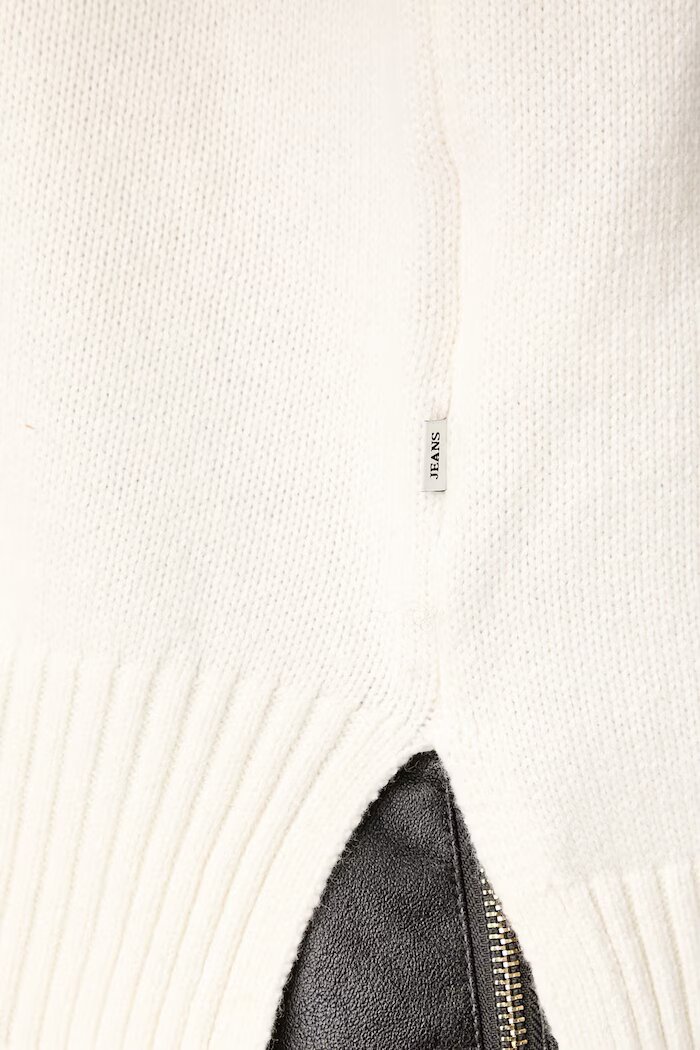 GUESS JEANS пуловер с ниско поло дамски с добавена вълна бежов W6BR09 Z1252