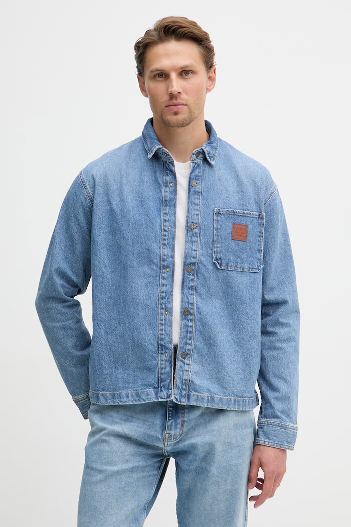 GUESS JEANS Риза мъжка от деним синя M6GH51 D5M5V