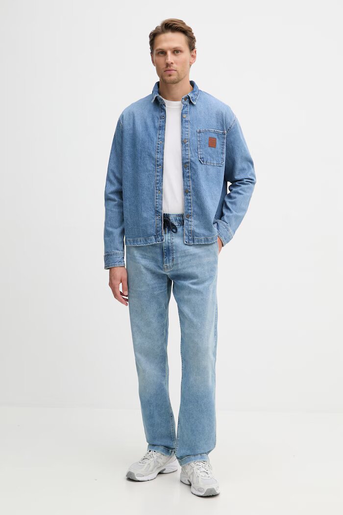 GUESS JEANS Риза мъжка от деним синя M6GH51 D5M5V