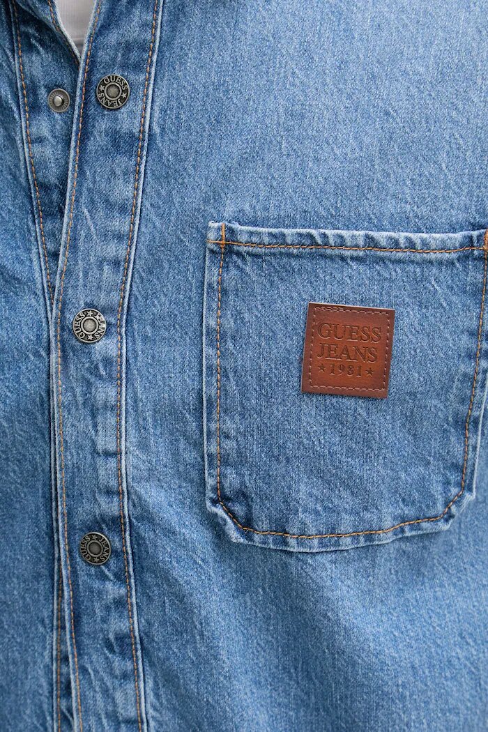 GUESS JEANS Риза мъжка от деним синя M6GH51 D5M5V