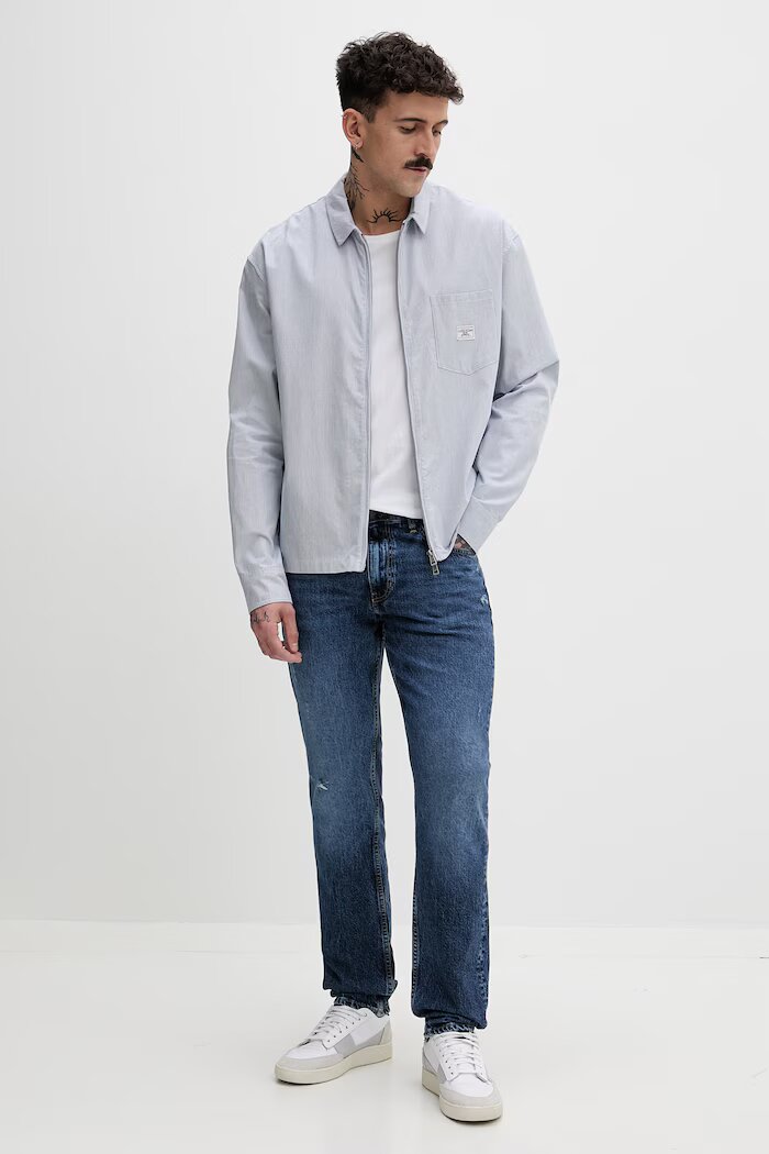 GUESS JEANS риза мъжка памучна синя M6GH04 WO361