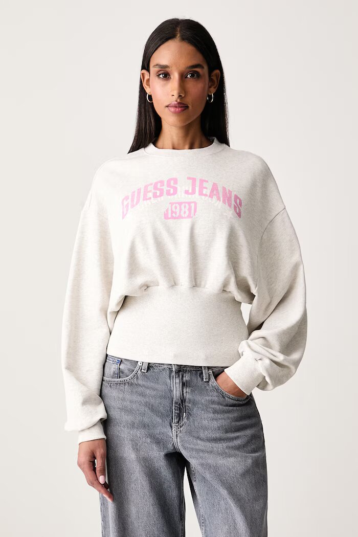 GUESS JEANS суичър дамски от памук сив W6YQ08 K3866