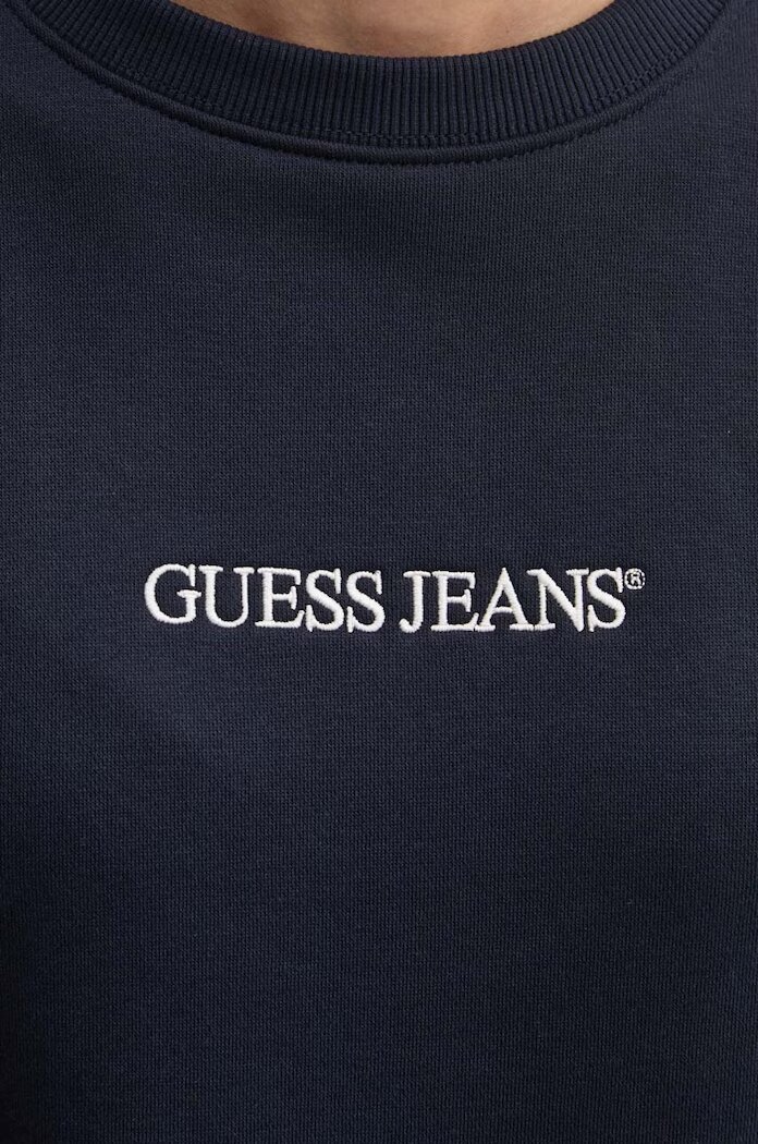 GUESS JEANS суичър дамски с памук тъмносин W4YQ10 KC811