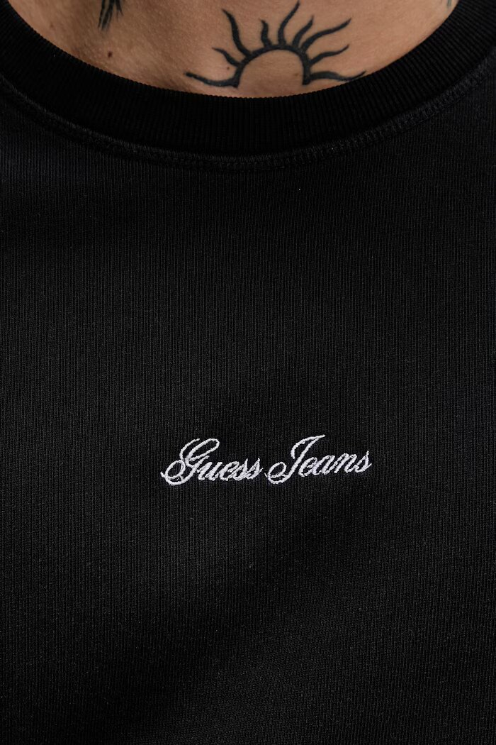 GUESS JEANS суичър мъжки от памук черен M6GQB2 KCPR1