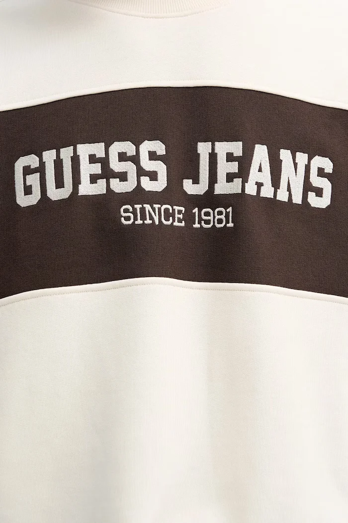 GUESS JEANS Суичър мъжки в бяло с десен M4BQ39 K9V31