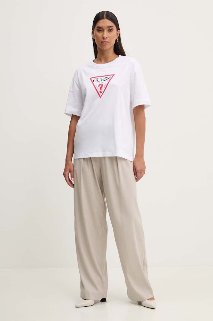 GUESS JEANS тениска дамска от памук бяла W4YI76 K8HM0