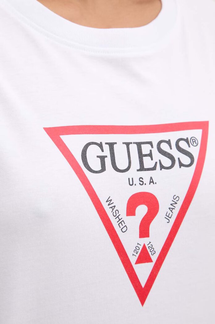 GUESS JEANS тениска дамска от памук бяла W4YI76 K8HM0
