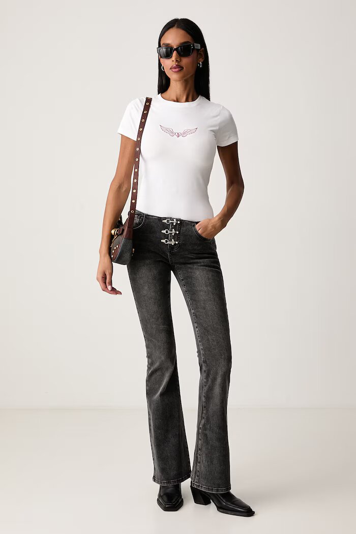 GUESS JEANS тениска дамска от памук с еластан бяла W6BI14 K5598