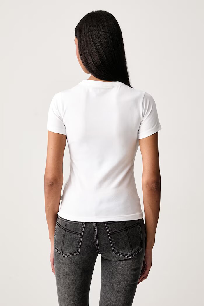 GUESS JEANS тениска дамска от памук с еластан бяла W6BI14 K5598