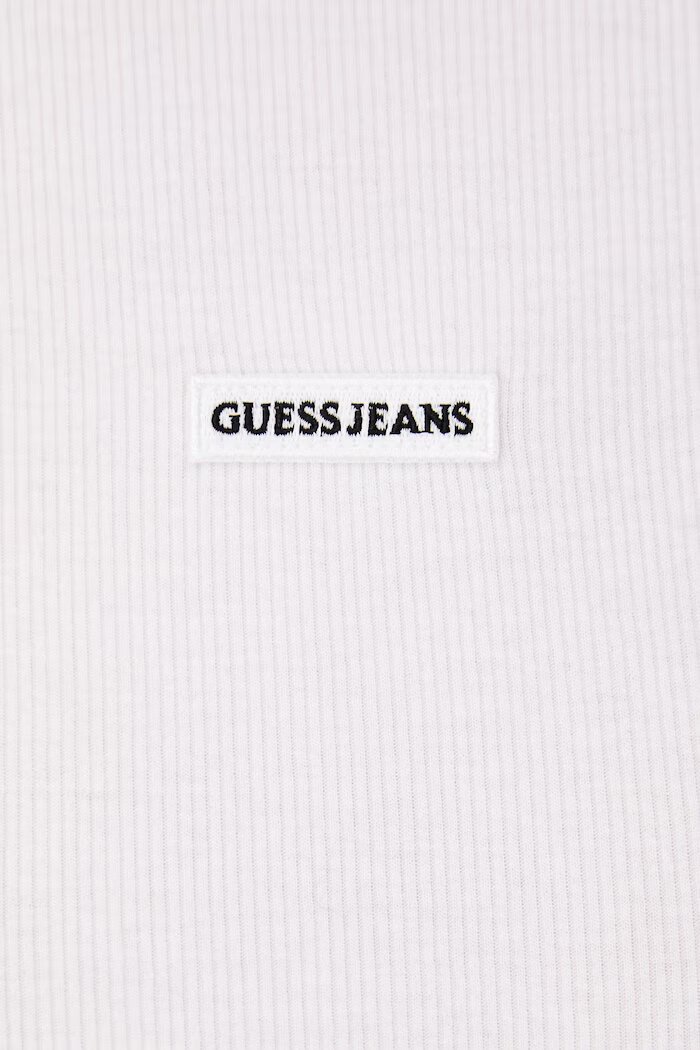 GUESS JEANS тениска дамска от памук с еластан бяла W6BP04 K5468