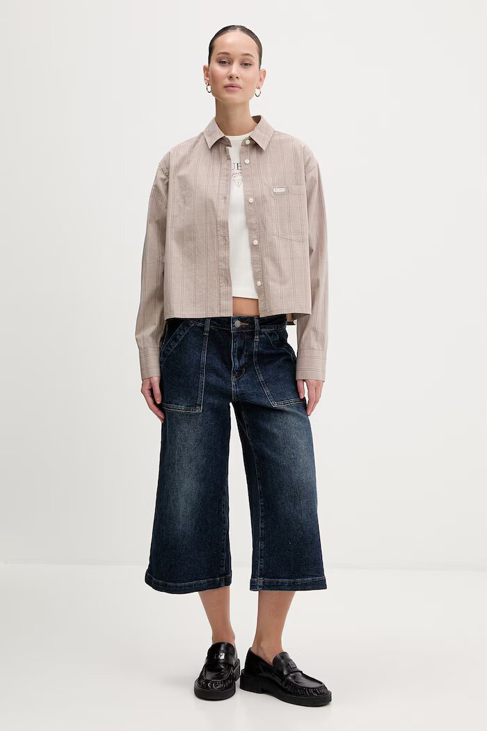 GUESS JEANS тениска дамска с памук бежова W6RI15 J1314